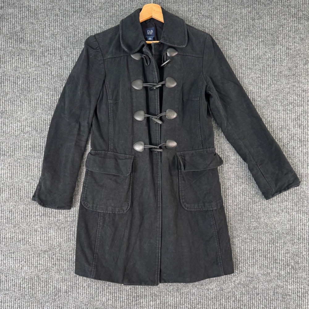 VTG GAP Womens S Black‎ Toggle Coat Jacket Mod Preppy Y2K Revival Outerwear
